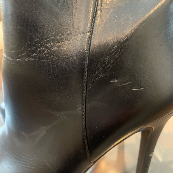 Charles David black leather platform stiletto boots size 8 B - Picture 4 of 7